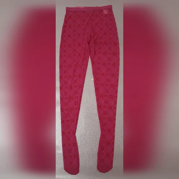 Marine Serre Pink Patterned Leggings/Tights Size Small - Picture 4 of 11